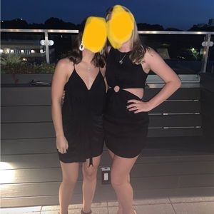 Black Zara mini dress with cut outs!! Worn twice great condition!